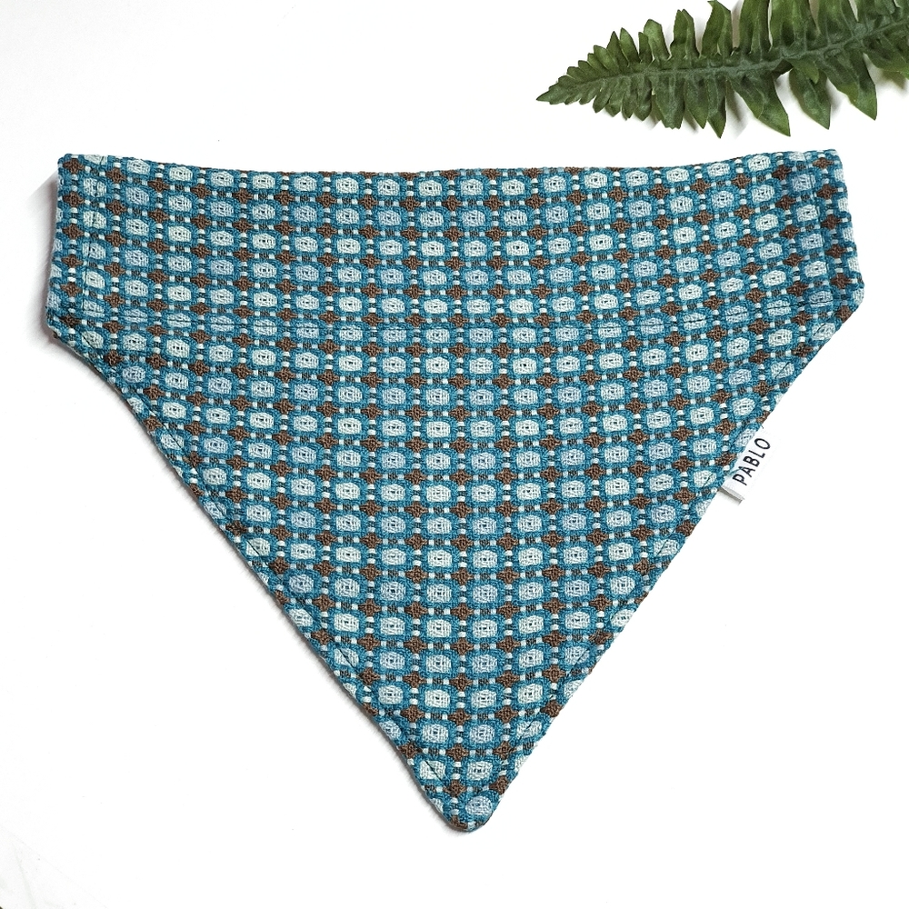 🐶 5 for $15 * Pablo Teal Tweed Dog Bandana